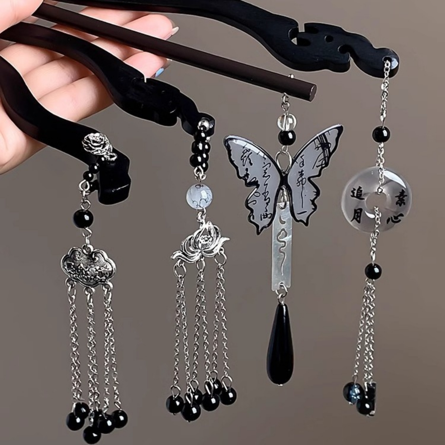 Light Luxury Wooden Tassel Hai - Hair Fork Stick recension och pris