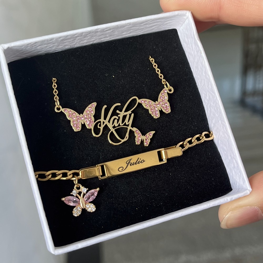 DUOYING Custom Pink Butterfly  - Women Accessories Gift Set recension och pris