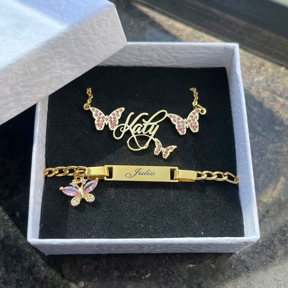 DUOYING Custom Pink Butterfly  - Women Accessories Gift Set recension och pris