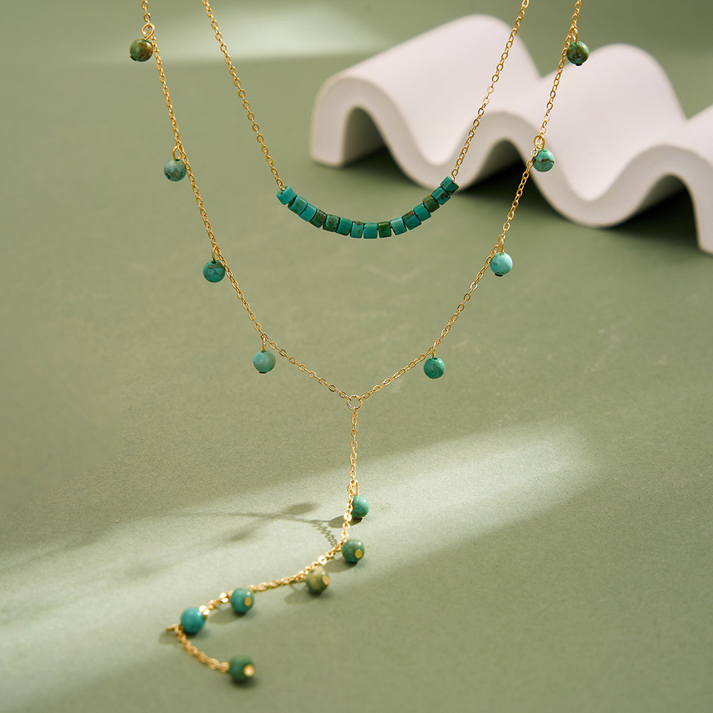 925 Sterling Silver Turquoise  - Charm Necklace Dainty recension och pris