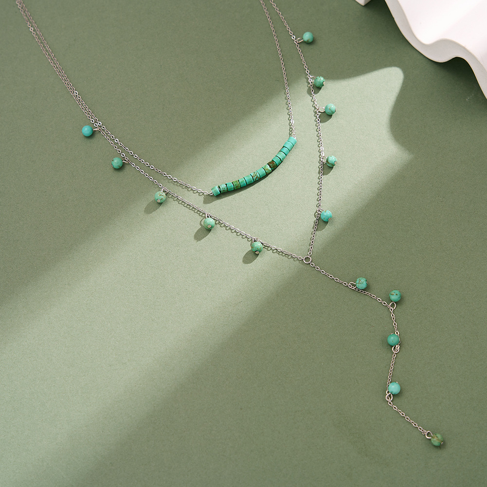 925 Sterling Silver Turquoise  - Charm Necklace Dainty recension och pris