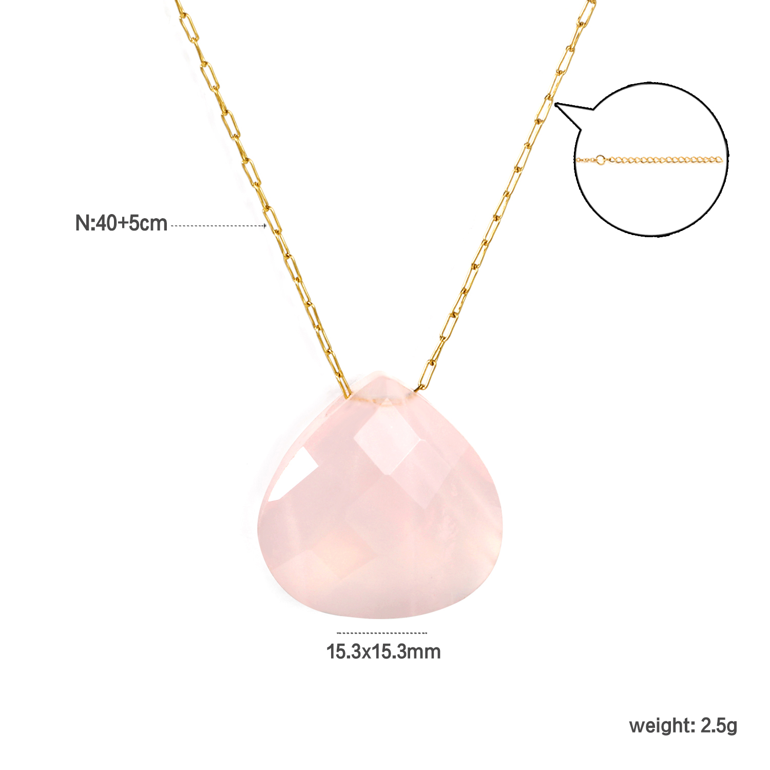 Vintage Natural Oval Gemstone  - Charm Necklace Dainty recension och pris