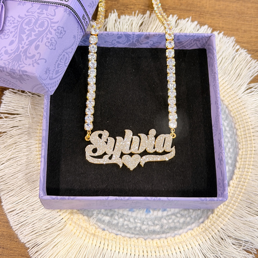 DUOYING Custom Bling Name Hoop - Women Accessories Gift Set recension och pris