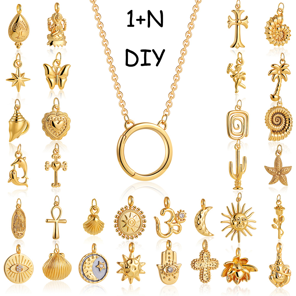 Dainty Sun Moon Star Cross Evi - Charm Necklace Dainty recension och pris
