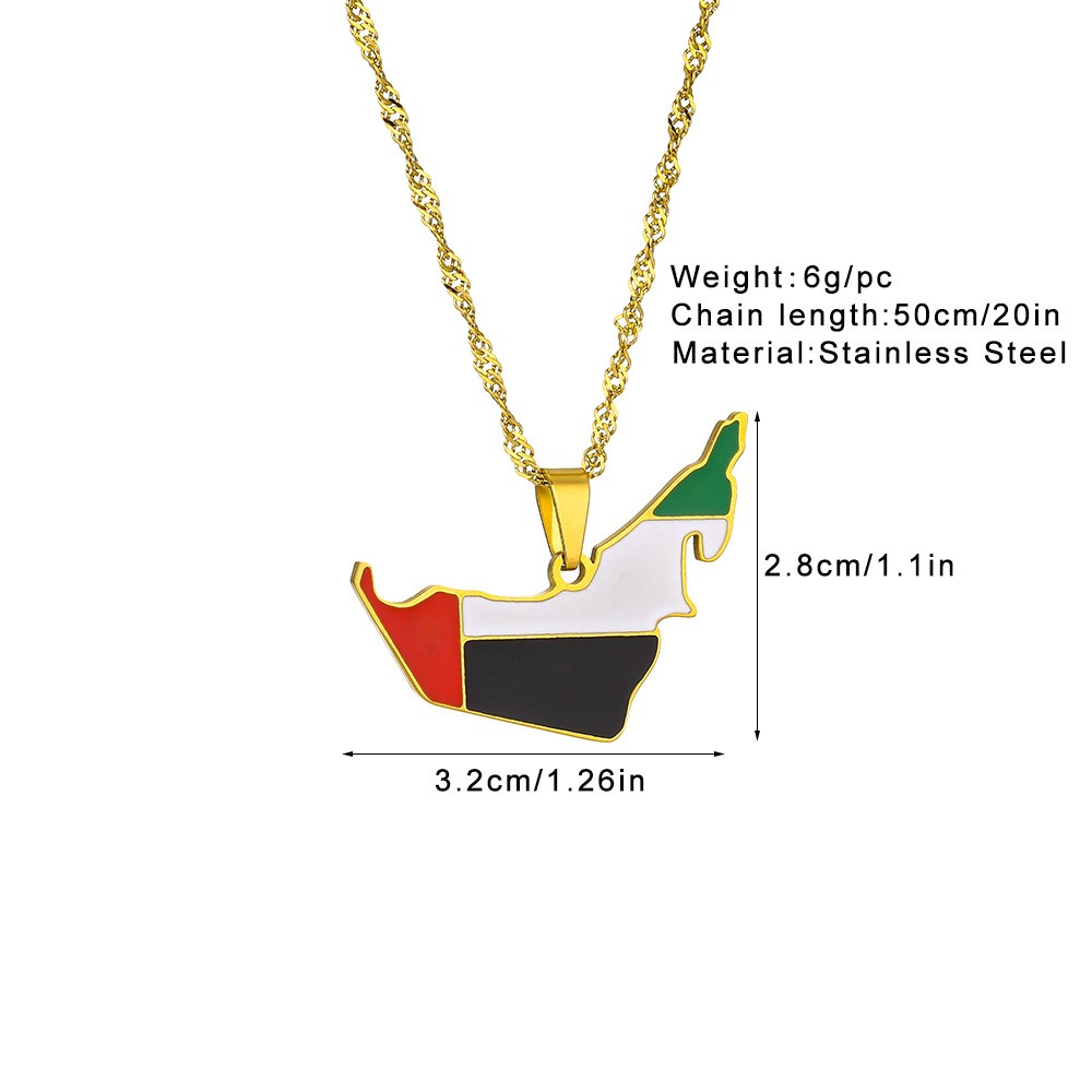 Enamel UAE Map Flag Pendant Ne - Women Accessories Uae recension och pris