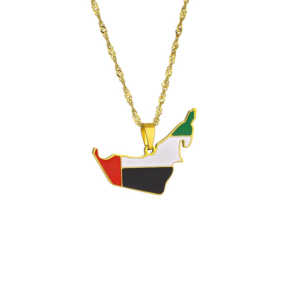 Enamel UAE Map Flag Pendant Ne - Women Accessories Uae recension och pris