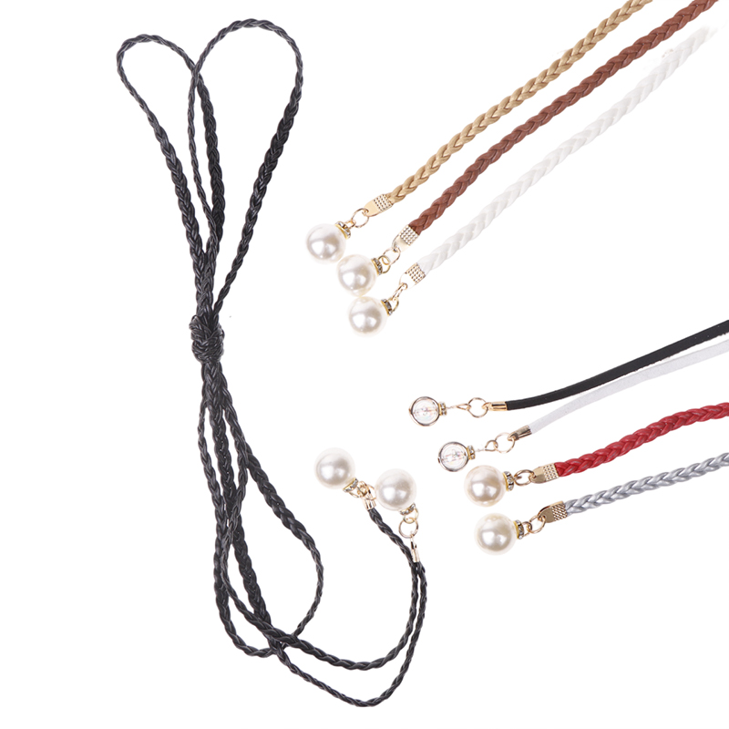 Retro PU Braided Pearl Belt Wa - Women'S Jeans Accessories Chain recension och pris