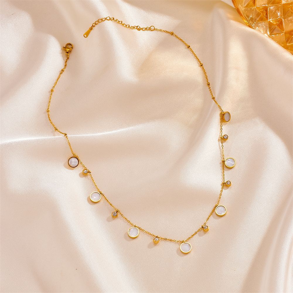 Dainty 18K Gold Plated Stainle - Charm Necklace Dainty recension och pris