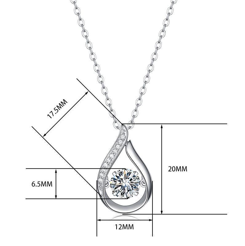 925 Sterling Silver Teardrop S - Charm Necklace Dainty recension och pris