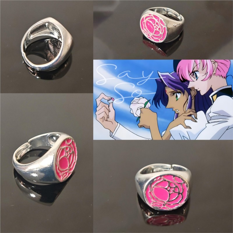 Pink Rose Ring Tenjou Utena Re - Women Accessories Gift Set recension och pris