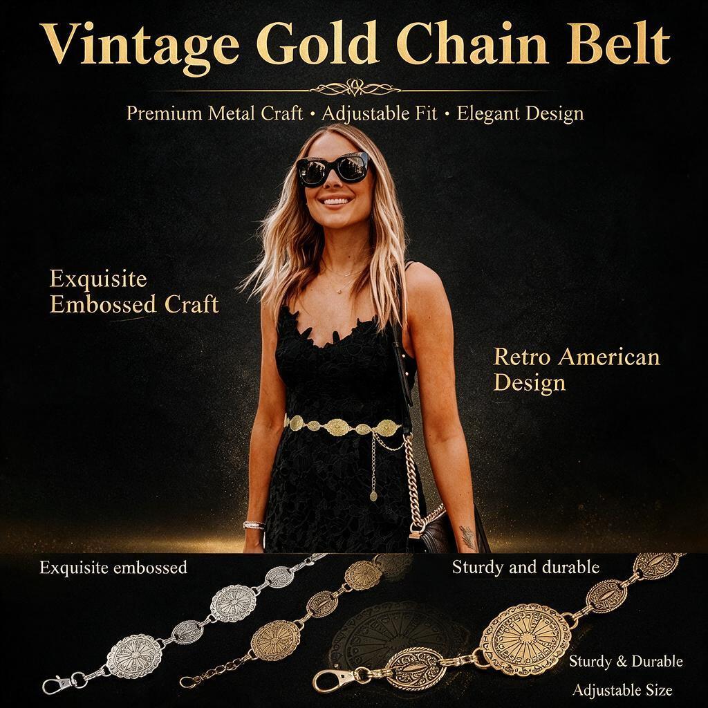 Women Western Metal Concho Cha - Women'S Jeans Accessories Chain recension och pris
