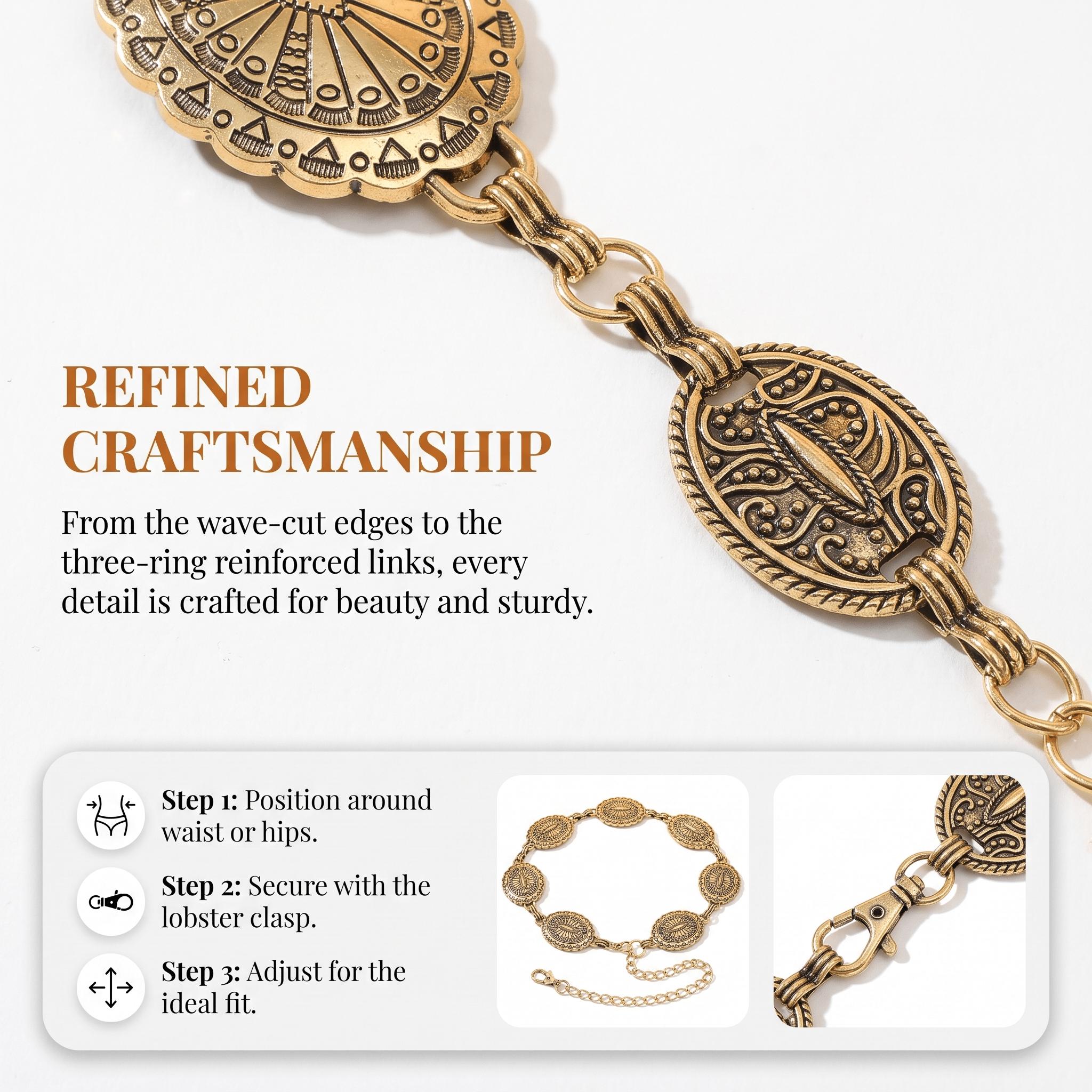 Women Western Metal Concho Cha - Women'S Jeans Accessories Chain recension och pris