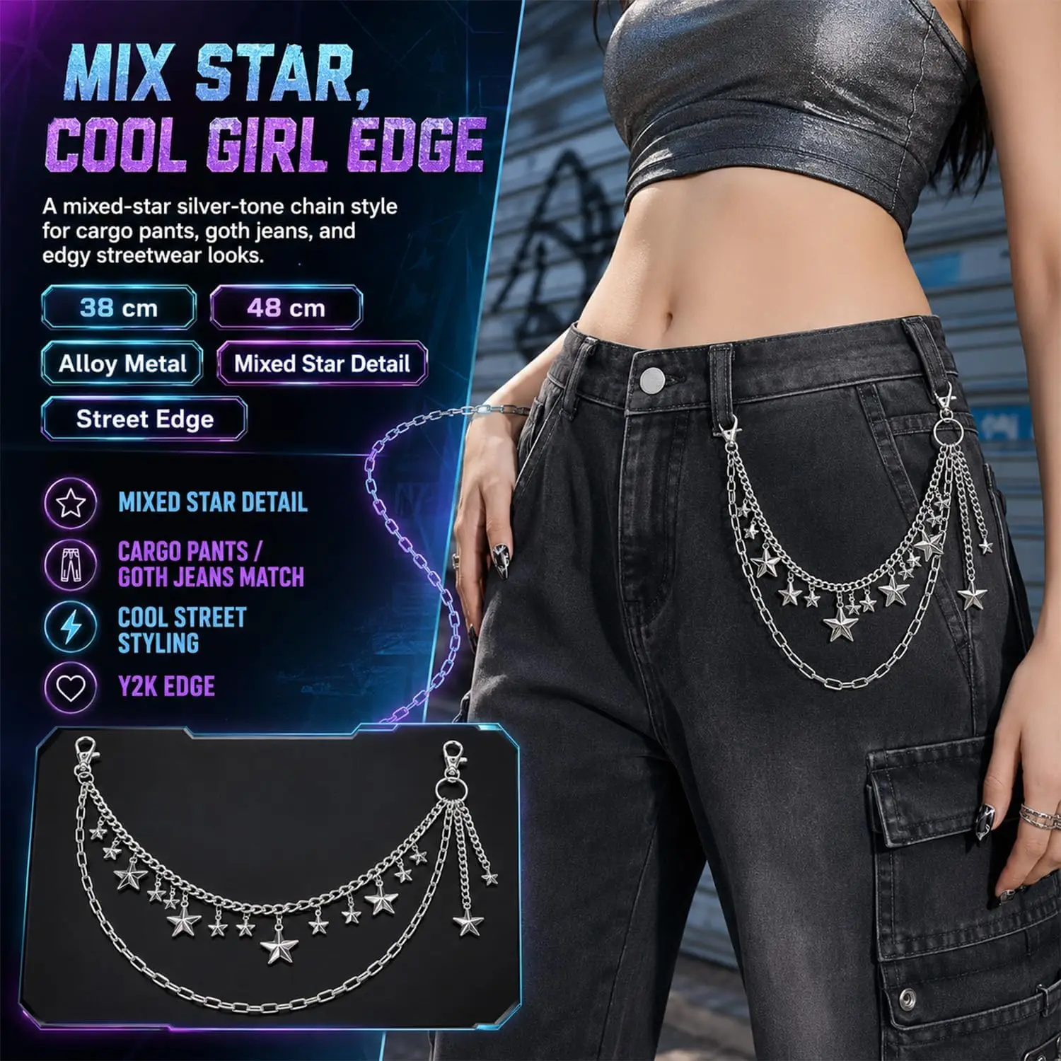Punk Style Metal Fashion Waist - Women'S Jeans Accessories Chain recension och pris