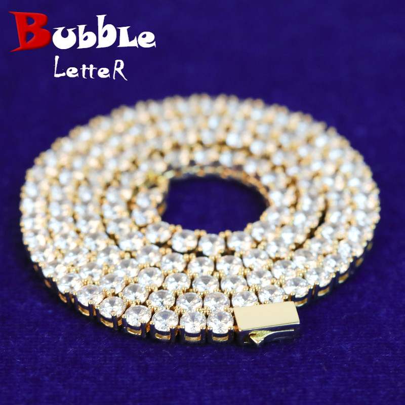 Bubble Letter Tennis Chain Rea - Charm Necklace Dainty recension och pris