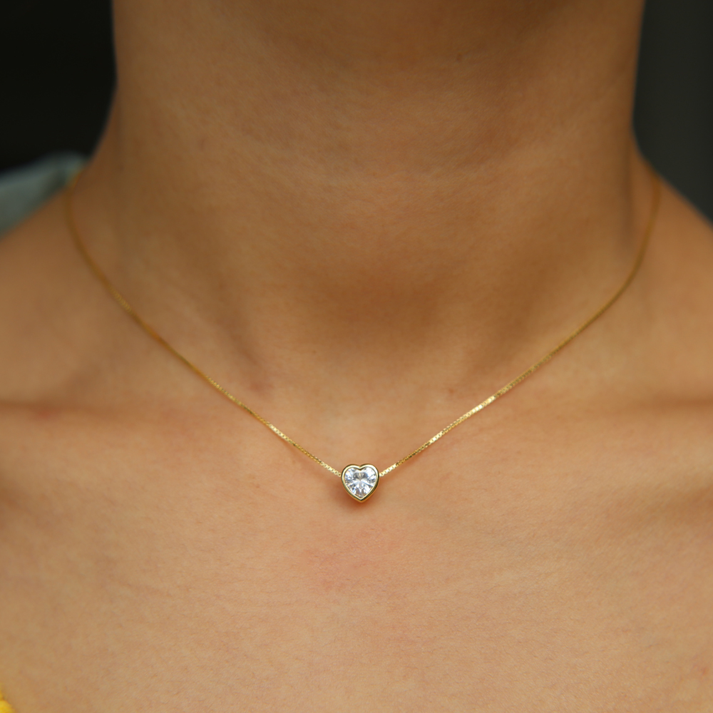 100% 925 Sterling Silver Forev - Charm Necklace Dainty recension och pris