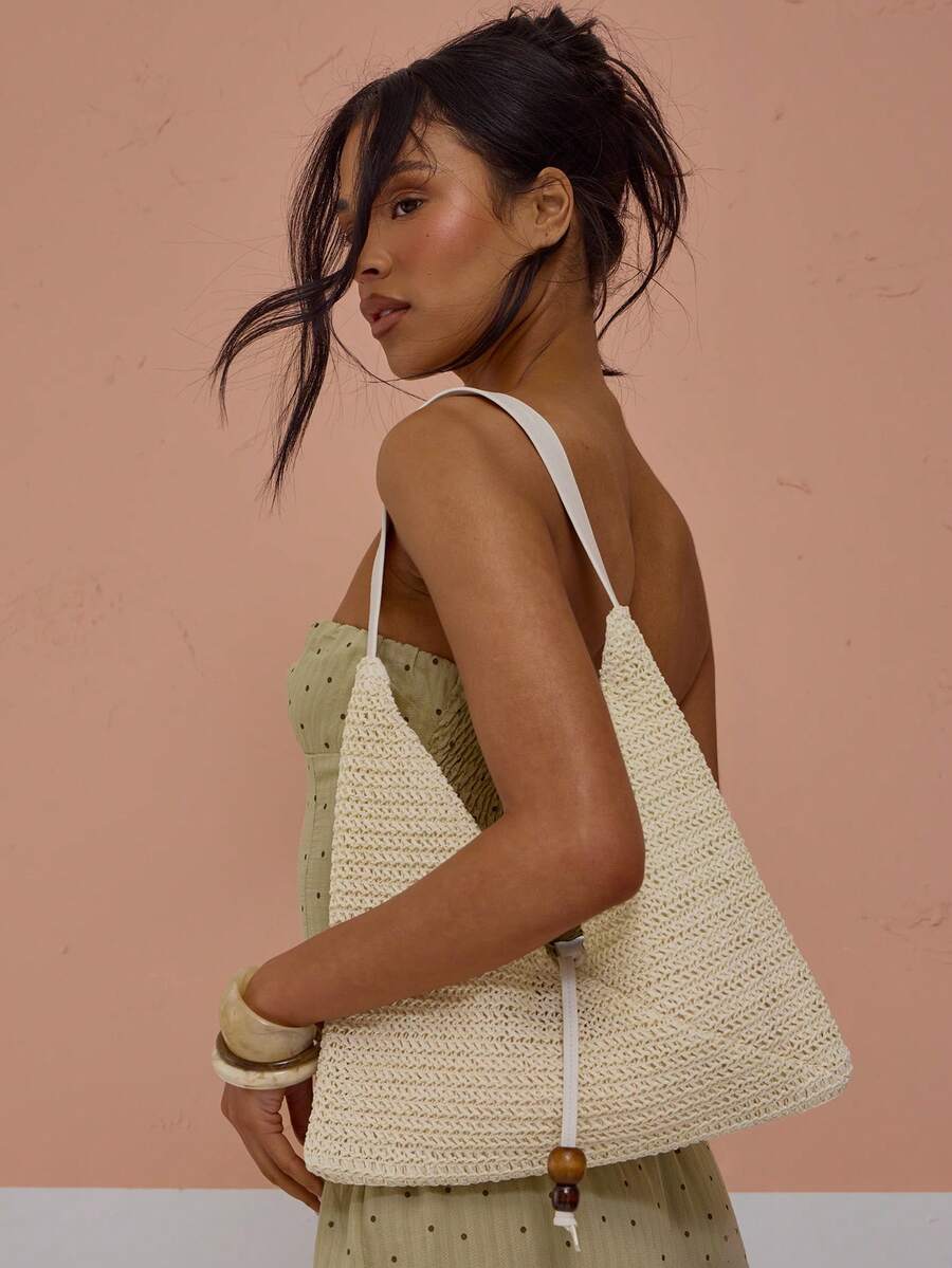 Straw Woven Faux Leather Bead  - Women'S Accessories Handbags recension och pris