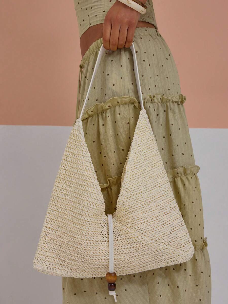 Straw Woven Faux Leather Bead  - Women'S Accessories Handbags recension och pris